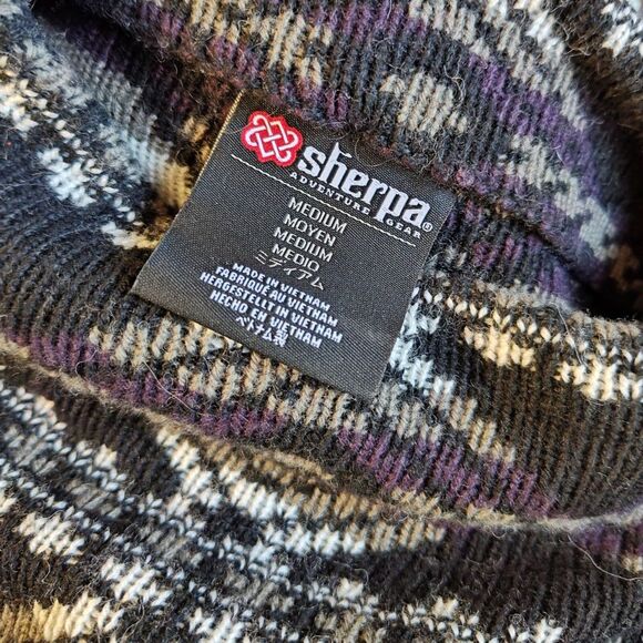SHERPA Brand High Neck Aztec Sweater Size Medium Merino Alpaca Wool Blend Warm - Picture 6 of 6